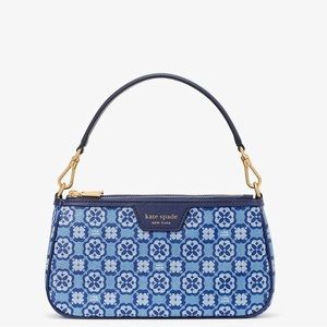 Kate Spade Spade Blue Flower Monogram East West Women's Crossbody Bags